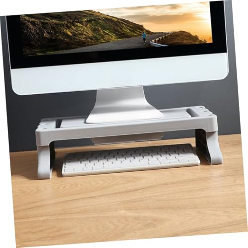 Support surélevé moniteur PC avec tiroir et rack de rangement bureau - 7