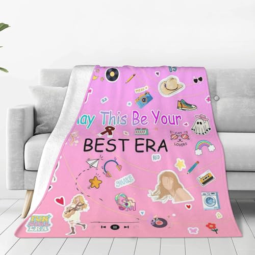 Music Lovers Flannel Throw Blanket 50x60 Inches Soft Cozy Blanket for Couch Bed Sofa Gift for Women Girls Teens Singer Fans