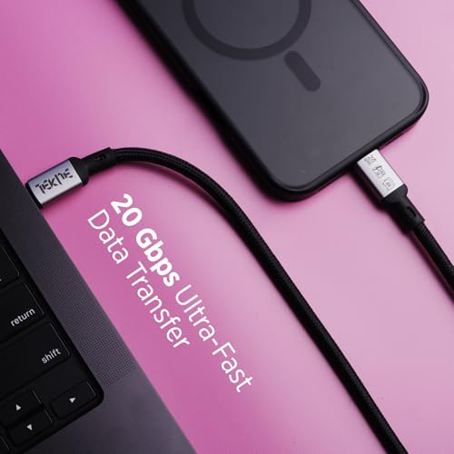 Image of TEKNE USB4 Braided Cable | 240 W Ultra Fast Charging & 20 Gbps Data Transfer Type C Braided Cord Compatible with iPhone 16 15 Pro Max, iPad Pro, Samsung Galaxy S23 S22 | 25 X More Durable, 2 Meter