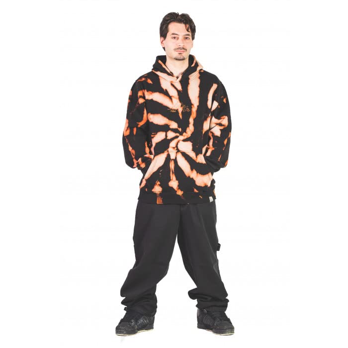Felpa Uomo Baggy con Cappuccio - Abbigliamento Hip Hop, Stile Skater, Felpe Larghe e comode, Logo Tye-Dye