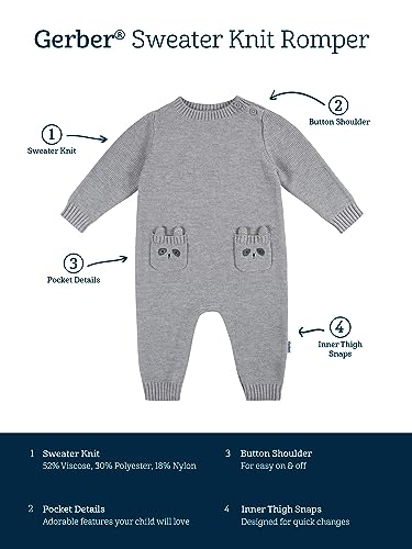 Gerber baby-boys Sweater Knit Romper Jumpsuit4