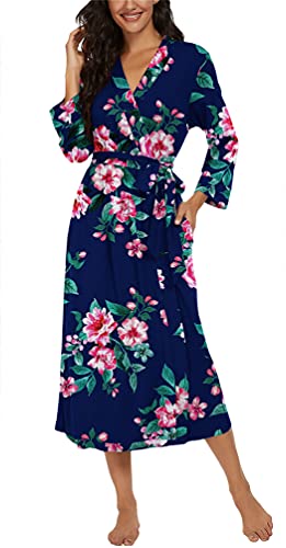 Image of VINTATRE Women Robes Long Knit Bathrobe Lightweight Soft Bath Robe with Pockets