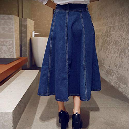Colygamala Women's Denim A-line Casual Fashion Jeans Long Skirts One-Size3