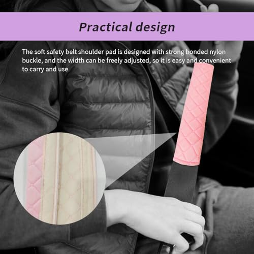 RGOAANC 2PCS Car Seat Belt Pads Cover, Seatbelt Covers, Soft Car Seat Belt Shoulder Pad Cushions, Comfortable Shoulder Pad Neck Cushion Protector Car Interior Accessories Universal for All Vehicles - Thumbnail 6