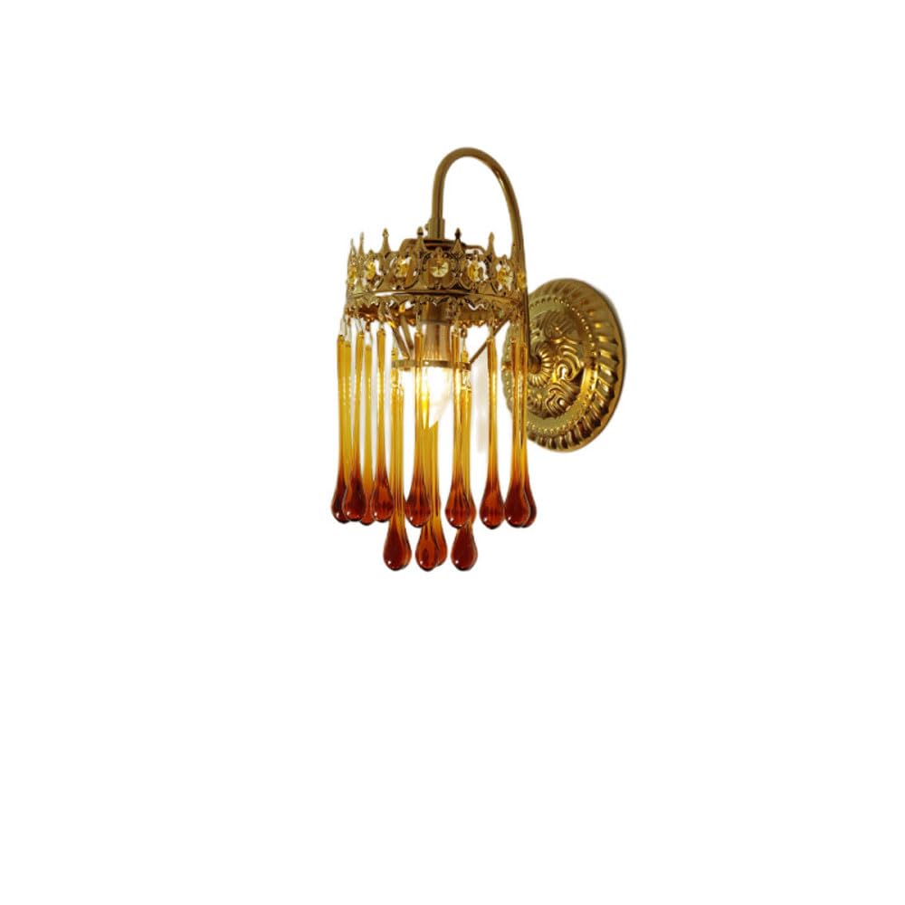 SXSCARKX Wall Light Iron Bracket E14 with Opaque Glass Jewel Effect Droplets Lamp Hard-Wired Indoor Lighting Sconce for Corridor Aisle Villa Kitchen Decoration/1-Light