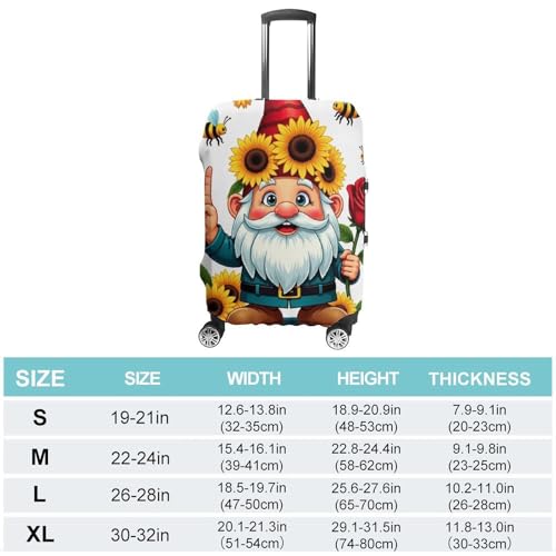 Luggage Cover Anti-Scratch Suitcase Cover Travel Luggage Covers Suitcase Protector (Be Kind Sunflower Gnome (3))2