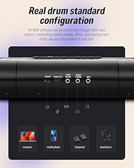 Donner Electronic Drum Set - 7 Pads Electric Roll Up Quiet Drum With Built-in Speaker, 40 Lessons Included - Kids Holiday Christmas & Birthday Gift Instrument Toys (DED-20)