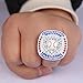 TOPSPORTSJEWELRY 12 pcs Pack Baseball Tournament Blue Championship Ring Trophy on Side Size 9 (12 pcs White Champions Rings)