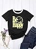 Dresswel Womens T-Shirt Cute Be Happy Funny Smile Face Graphic Print Tee Shirts Summer Tops A-Black #1