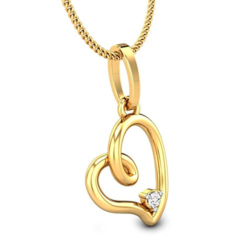 CANDERE - A KALYAN JEWELLERS COMPANY 14k (585) BIS Hallmark Yellow Gold and Diamond Pendant for Women - Image 3