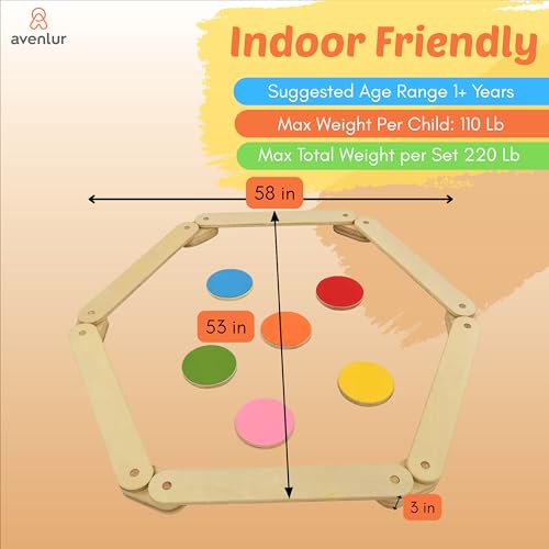Avenlur Majesty Balance Beam for Kids - Toddler Stepping Stones and Connectors - Waldorf and Montessori Balance Board for Kids Ages 2 to 8 Years Old - Gymnastic Baby Obstacle Course by Avenlur - Image 3