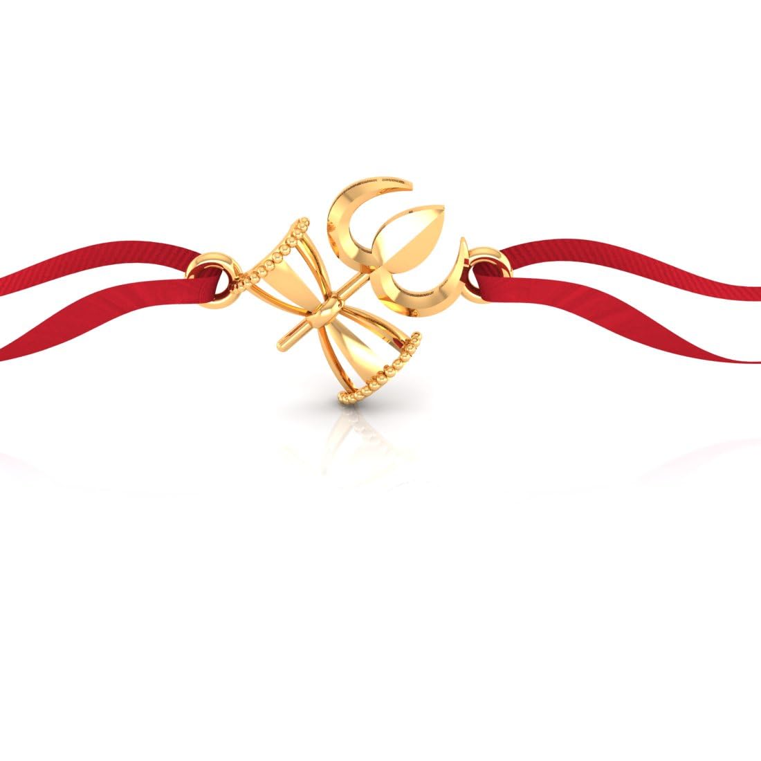 P.C. Chandra Jewellers 14KT Yellow Gold Trishul Damru Rakhi for Men's – 0.25g Shiv Rakhi with Red Thread - Review, Price and Buying Guide