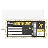 OICPYD Birthday Boarding Pass Gift Ticket, Golden...