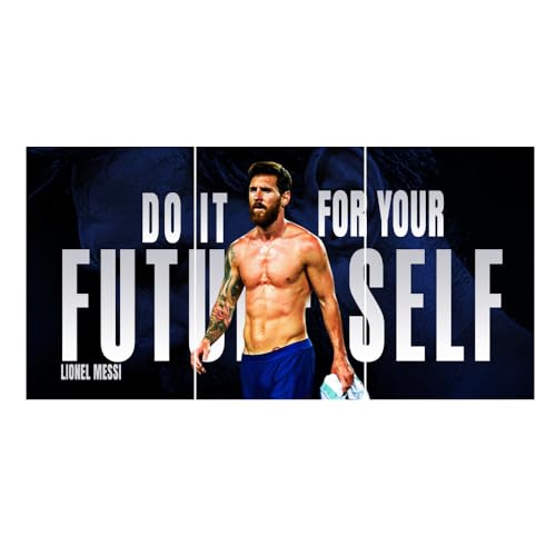 Image of Good Hope - Footballer Messi 3 Split Posters 12x18 Inch - Soccer Wall Art for Bedroom, Football Legend Leo Motivational Quote Poster for wall Decor, Gift for Fans, Boys, Men, Sports Room, Wallpaper, Sticker gym office bedroom Decoration