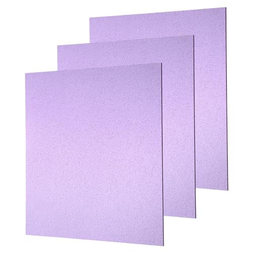 Image of MECCANIXITY 3Pcs Purple Glitter Acrylic Sheets 1 /8 inch Thickness 8 inch x 8 inch Glossy PMMA Fluorescent Plastic Sheets Extruded Translucent Blanks for DIY Art Crafting Laser Cutting & Engraving