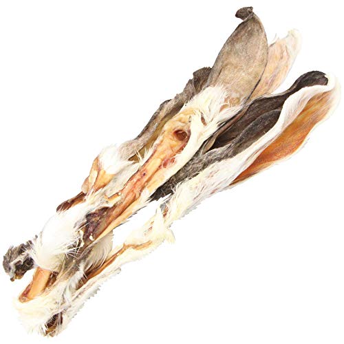 Schecker Hundesnack - Kaninchenohren mit Fell - 500g - ideal verträglicher Kausnack für Hunde