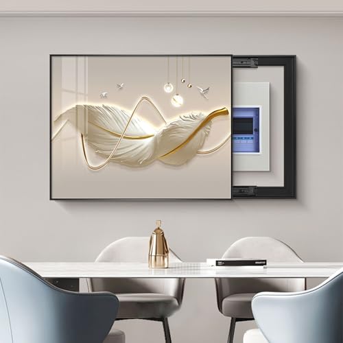 Caja De Medidor Eléctrico, Tapa Protectora Para Colgar En La Pared, Contador Caja Medidor, Eléctrico Cuadro De Distribución, Pintura Decorativa Panel Eléctrico(Yellow,60 * 50cm/23.6 * 19.7in)