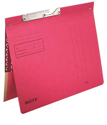 Esselte Leitz Pendelhefter Combi mit Tasche, kfm. Heftung, Manilakarton, rot
