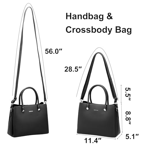 Image of Women's Top-Handle Handbags PU Leather Satchel Handbag with Detachable Shoulder Strap for Casual, Work, Traveling