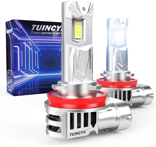 TUINCYN Bombilla H11 LED Canbus, 30000LM 600% Brillo 6000K Blanco, Lámparas LED H11 H8 H9 Faro Coche para Coche Moto Cam...