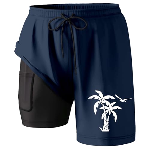 Short de bain homme à doublure compression pour la natation et la plage