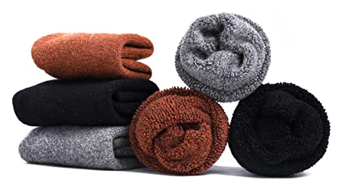 LOVENJOY Thermosocken Herren Dicke Wollsocken, Flauschig Warme Wintersocken Atmungsaktiv Dicke Socken 3 Paar, 57% Dick Wolle Cover