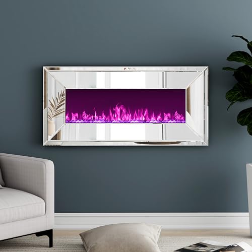 SHYFOY 36.22 Mirrored Electric Fireplace with Remote