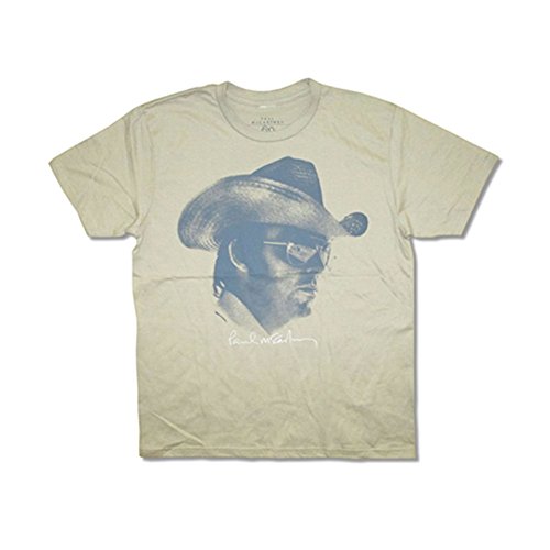 Beatles Men’s Paul McCartney Paul McCartney Cowboy Hat T-Shirt Small White - Les Beatles, Paul McCartney, John Lennon, RIngo Starr, George Harrison Beatles Men's Paul McCartney Paul McCartney Cowboy Hat T-Shirt Small White