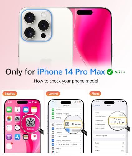 Image of FNTCASE for iPhone 14 Pro Max Case: [Compatible with Magsafe] Translucent Matte Cases with [Full Camera Protection] [Screen Protector] Military Grade Shockproof Protective Phone Cover - Hot Pink