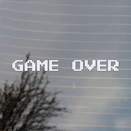 Cosplay & Fan Gear 8 bit Game Over Gaming Vinyl Decal (White)