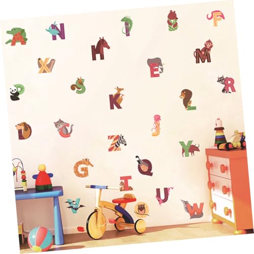 Balacoo 26pcs Alphabet Wall Stickers con diseños de animales miniatura 6