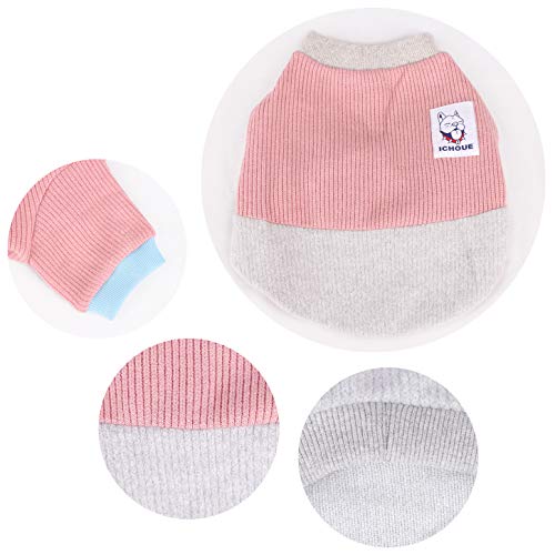 iChoue Pet Dog Jumpers Crewneck Sweater Color Block Pullover Winter Warm Clothes for English Bulldog Bully Pitbull - Image 4