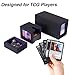 Venssu MTG Card Box With Two Display Windows, Fits 200 Double Sleeved Cards, Commander Deck Box With Dice Tray (Black and Purple)