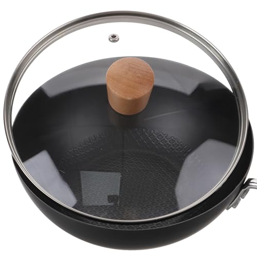 Wok pequeño de hierro con tapa antiadherente estilo japonés miniatura 7
