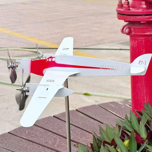 Veleta avión y molinete giratorio exterior para decoración de vallas y césped 3
