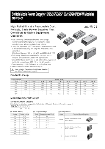 Alimentation à découpage S8FS-C15024 transformateur 24V 150W industriel - 3