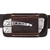 Topstache Lederscheide, handgefertigtes Multitool-Holster, horizontale Trage, Leder-Messerscheide für Gürtel, EDC Pocket Organizer für Herren, Dunkelbraun