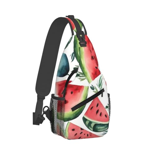 Mochila tipo sling deportiva unisex negra para senderismo miniatura 1
