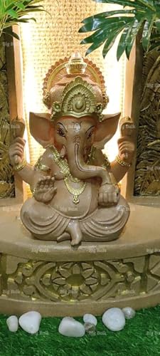 Image of Big Slate Buddha Fountain for Living Room Home Decor Garden Decoration and Drawing Room (Stone Ganpati Slate)