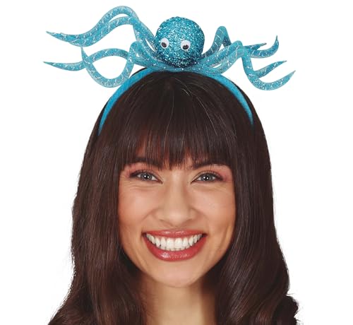 FIESTAS GUIRCA | Diadema de Pulpo Azul (Talla Única) - Accesorio de Disfraz para Fiestas de Animales Marinos y Celebraciones - Ideal para Adultos Unisex en Halloween y Carnaval - Azul