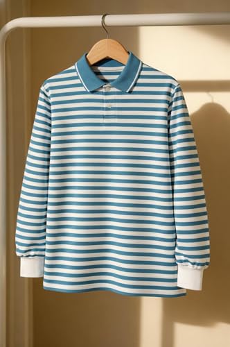 Image of Mack Jonney Men's Premium Black Striped Polo T-Shirt | Long Sleeve Cotton Blend | Casual & Smart Wear-M6752
