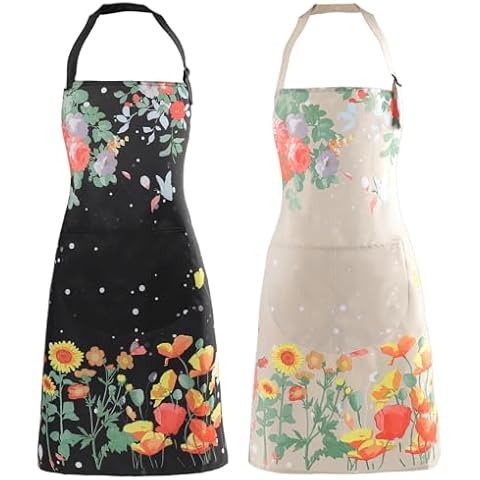 IHFAIO Waterproof Floral Apron Set Cover