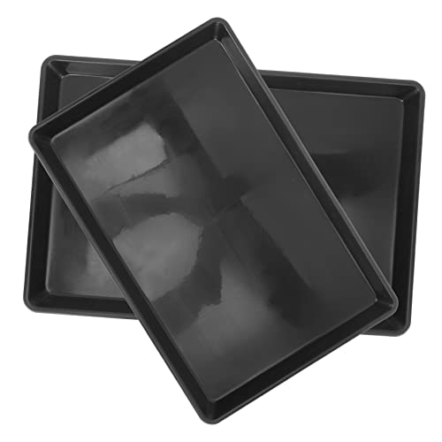 EXAOMBLE 2個 鳥の ホルダー モルモットのアクセサリー 犬用ケージの底トレイ 交換用犬クレートトレイ 犬の木枠の交換用トレイ 犬小屋トレイ 交換用ケージトレイ Black プラスチック