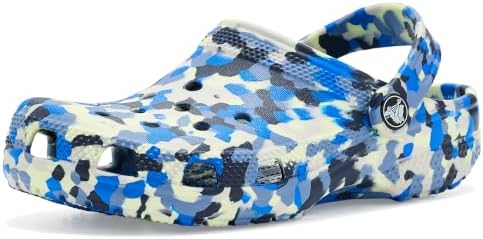 Crocs, Unisex Kids, Classic Graphic Clogs (Little Kid/Big Kid), Glow Light/Multi, 13, Medium, Little Kid