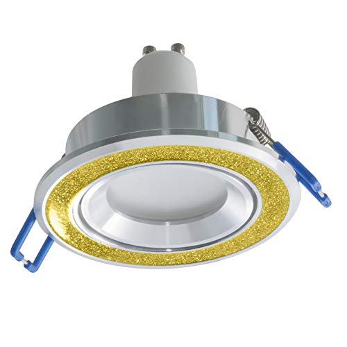 Foco redondo con cristales dorados empotrados LED 8 W GU10 luz salón estudio tienda 7 cm 6000K
