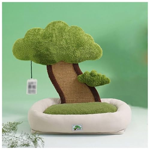 Rascador para gato con cama y poste de sisal 30x20x10 pulg miniatura 1