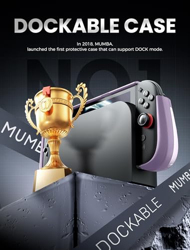 Image of Mumba Dockable for Nintendo Switch 2 Case with Flip Stand, [Titan] Ergonomic Switch 2 Grip Protective Cover Holds 5 Game Cards & 2 TF Cards TPU Accessories and Quick-Release Joy-Con Design