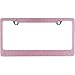 BLVD-LPF.COM Inc. Popular Bling 7 Row Pink Color Crystal Metal Chrome License Plate Frame with Screw Caps - 1 Frame