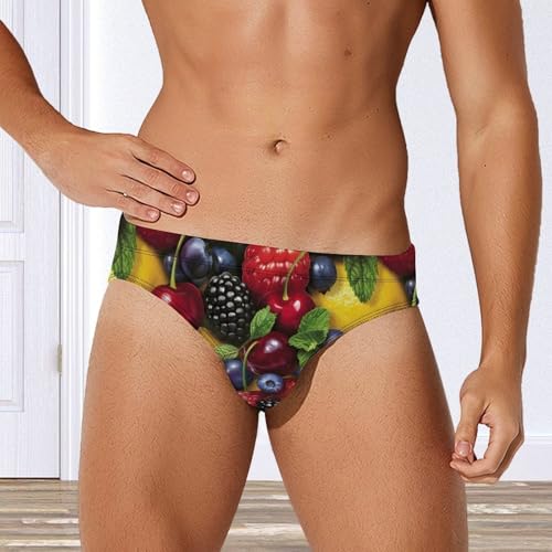 Blueberry Strawberry Lemon Novelty Men's Brief Swimwear Pants Swimming Trunks Beach Shorts Underwear4