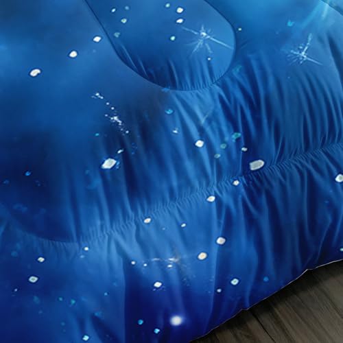Image of AILONEN Tie Dye Comforter Set Queen Size,Galaxy Space Bedding Set 3Pcs for Kids Teens Adults,Deep Blue Tie-Dye Spiral Quilt with 2 Pillowcases,All Season